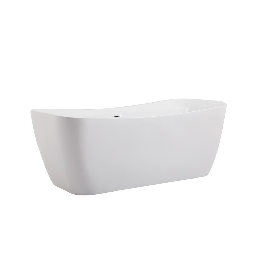67 inch soaking bathtub in glossy white. Picture 8