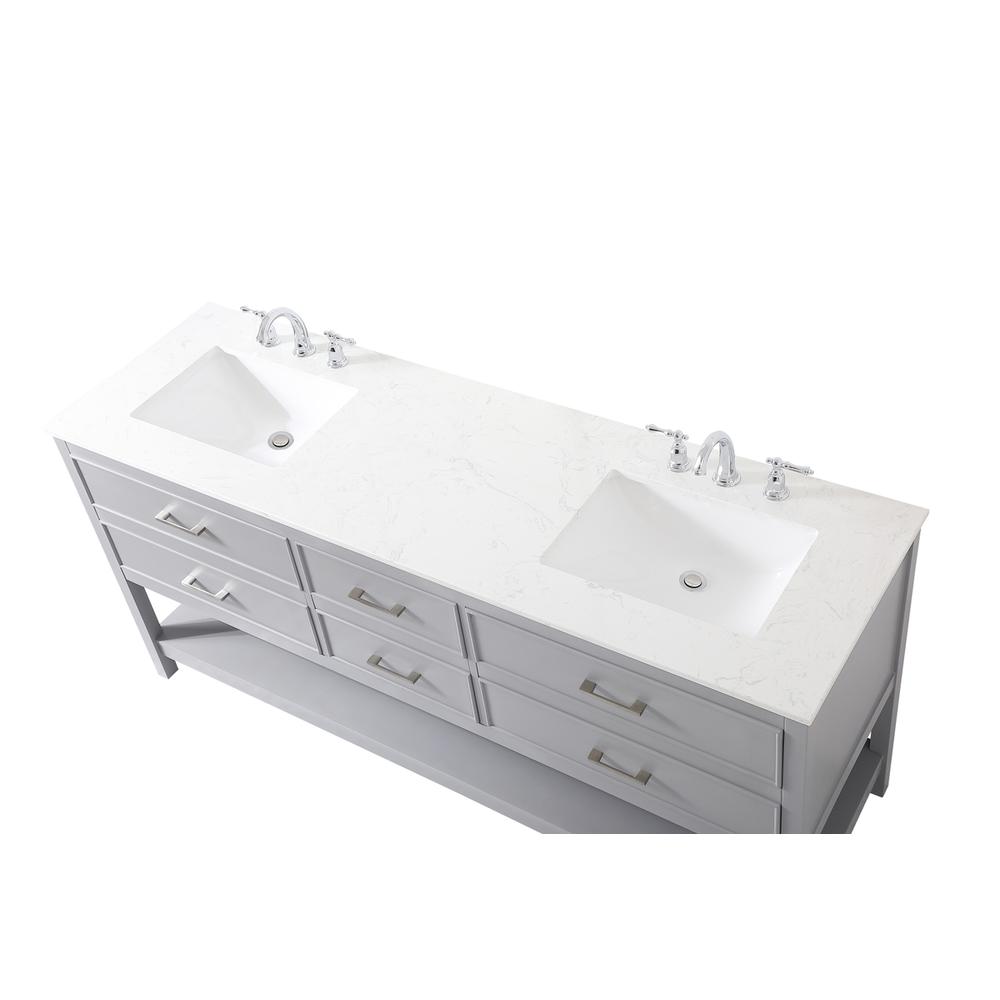 72 inch double bathroom vanity in gray. Picture 10
