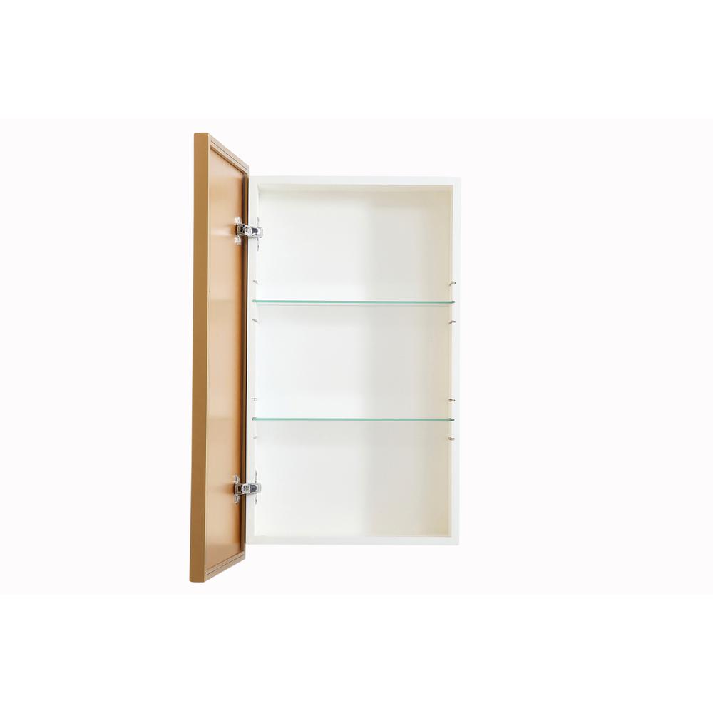 Metal mirror medicine cabinet 17 inch x 28 inch in Brass. Picture 6
