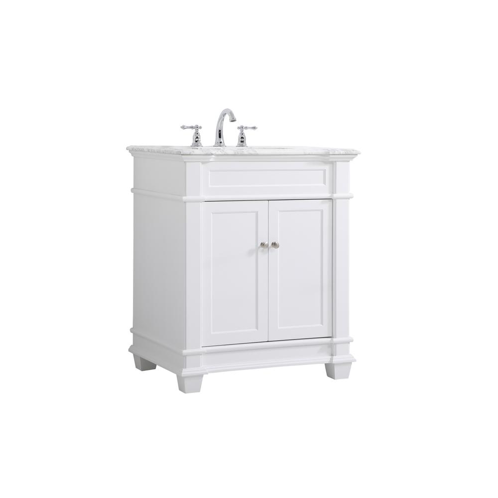 30 inch Single Bathroom Vanity set in White. Picture 7
