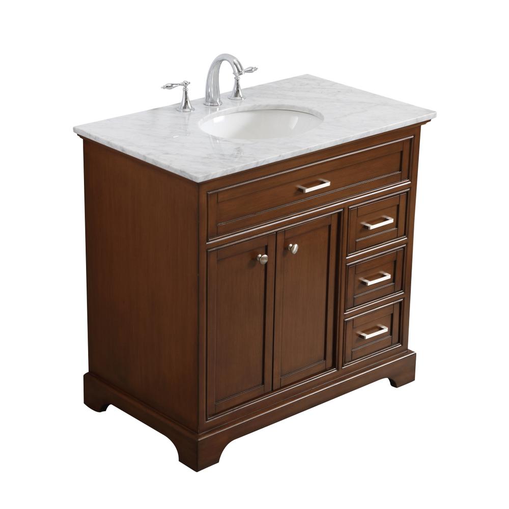 36 In. Single Bathroom Vanity Set In Teak. Picture 5