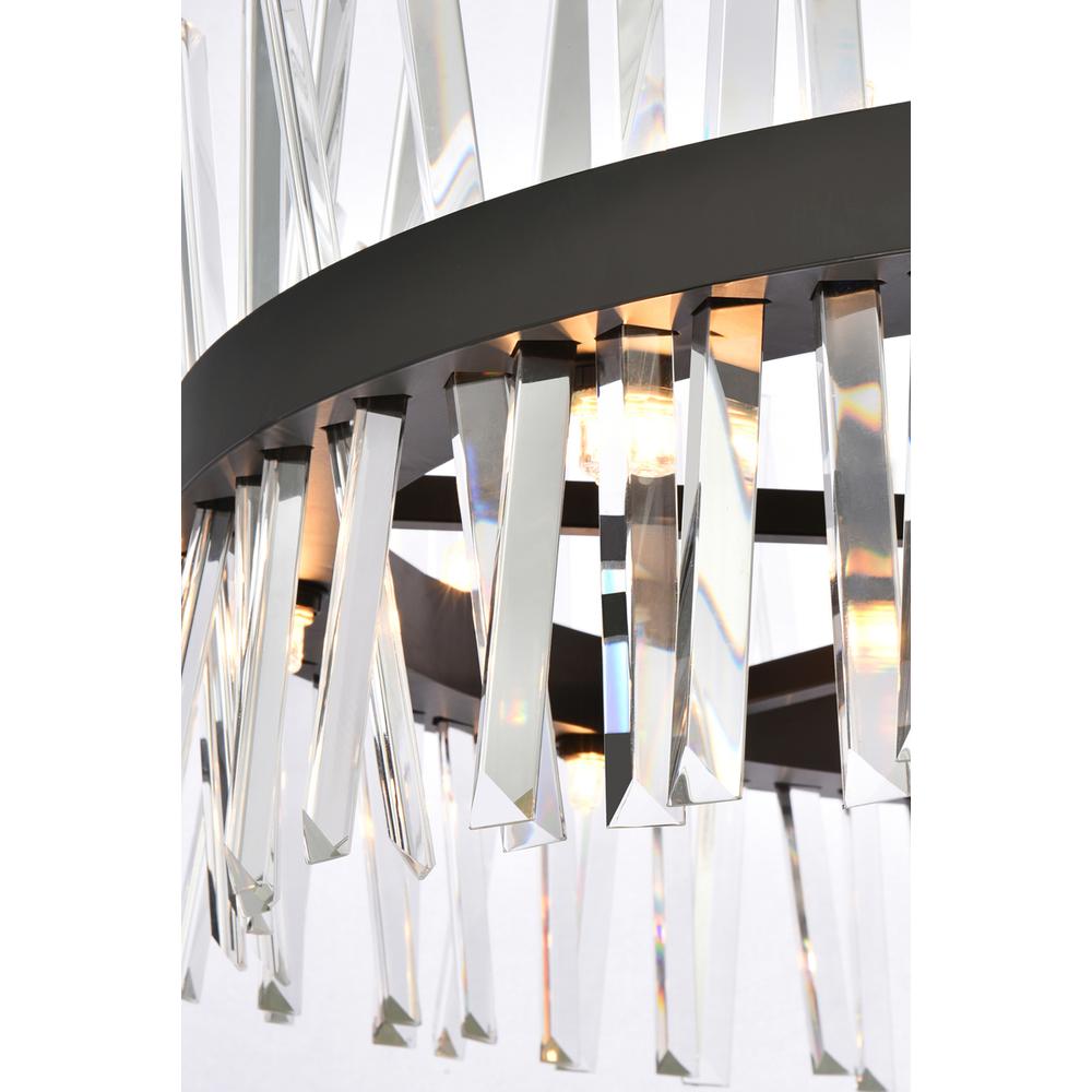 Serephina 36 inch crystal round chandelier light in black. Picture 3