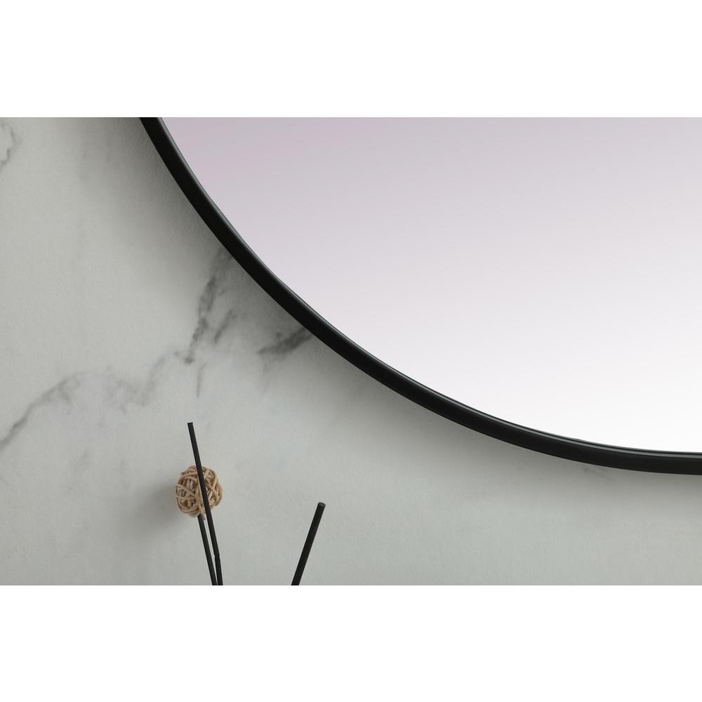 Metal Frame Oval Mirror 30x48 Inch in Black. Picture 5