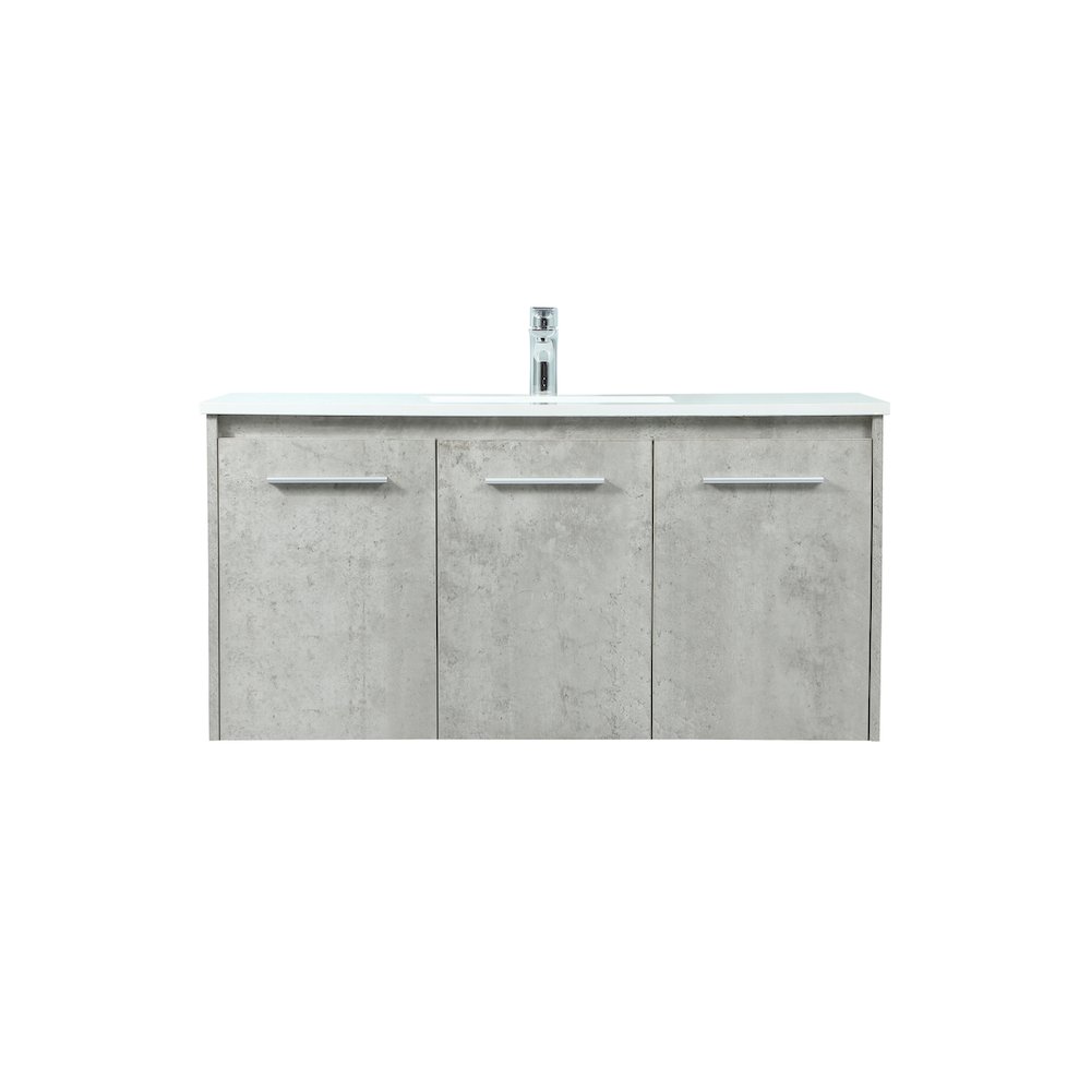 40 Inch Single Bathroom Vanity In Concrete Grey. Picture 1