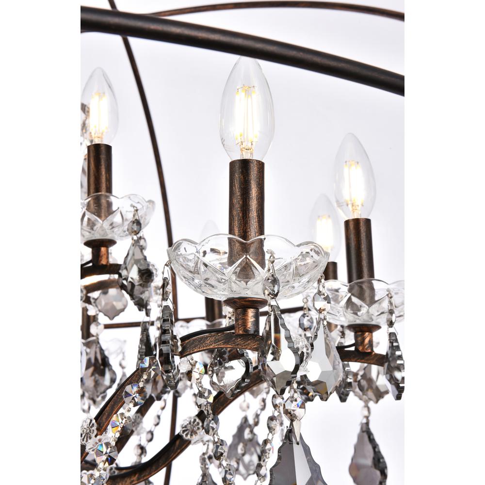 Geneva 18 light Dark Bronze Chandelier Silver Shade (Grey) Royal Cut crystal. Picture 6