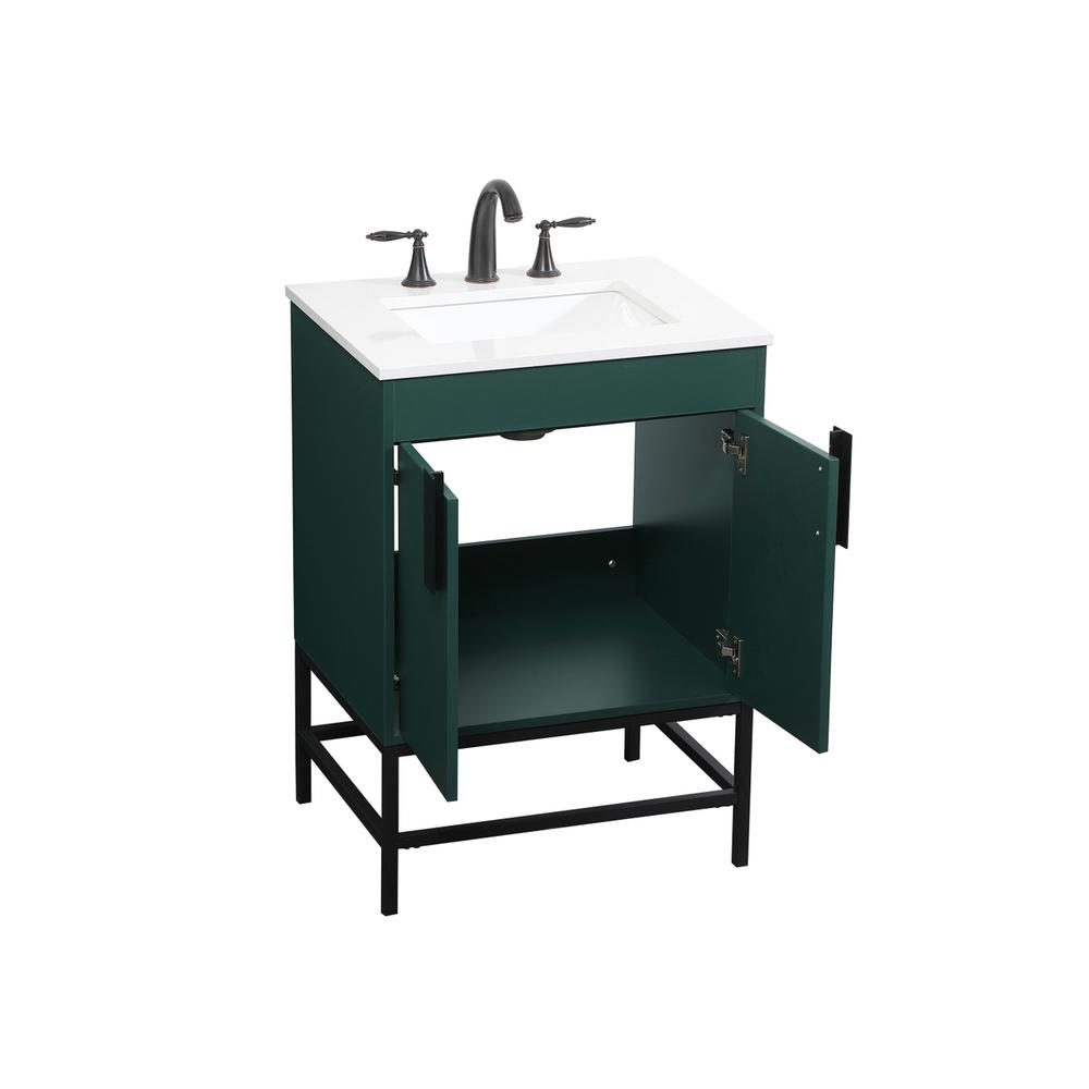 24 inch Single bathroom vanity in green. Picture 9