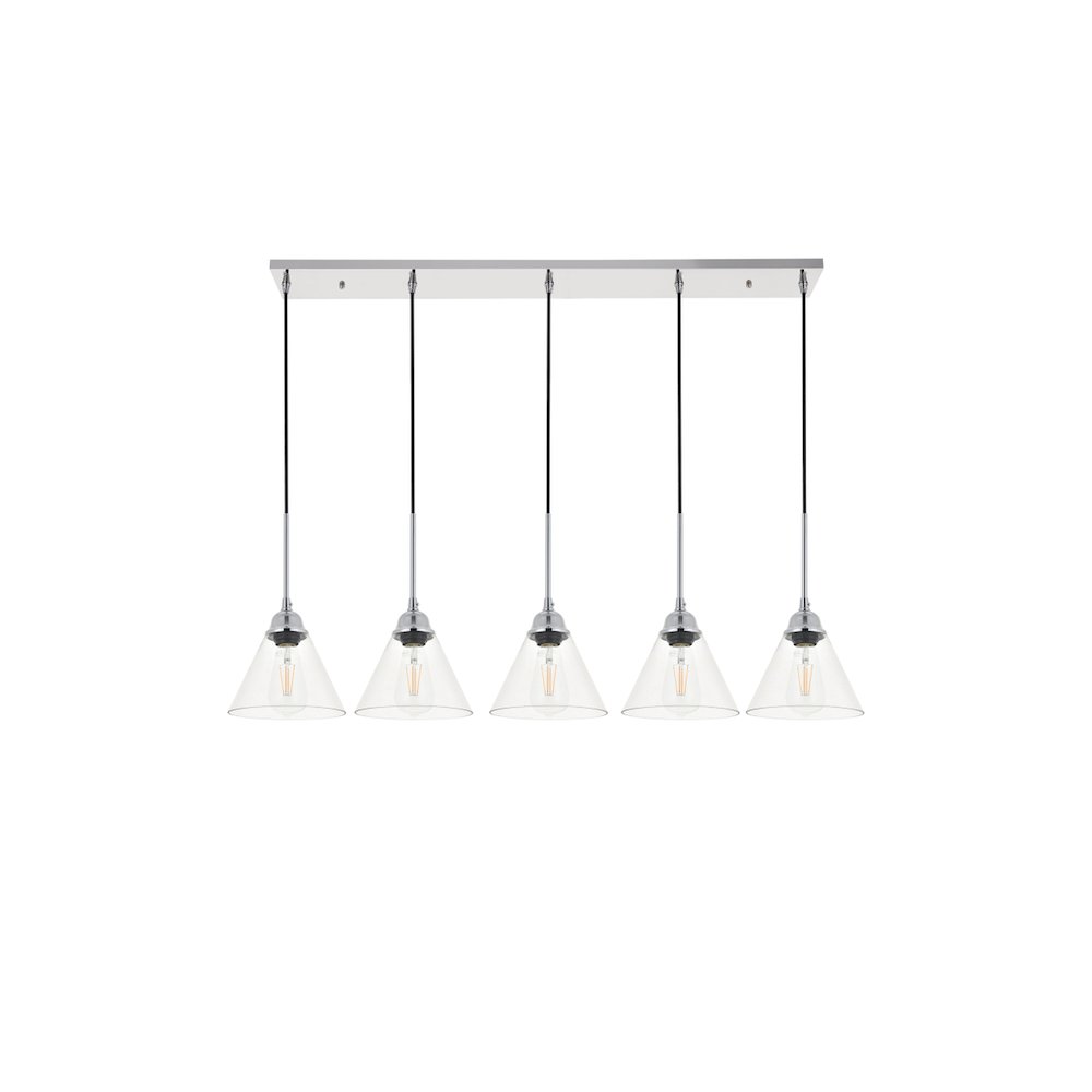Histoire 5 Light Chrome Pendant. Picture 3