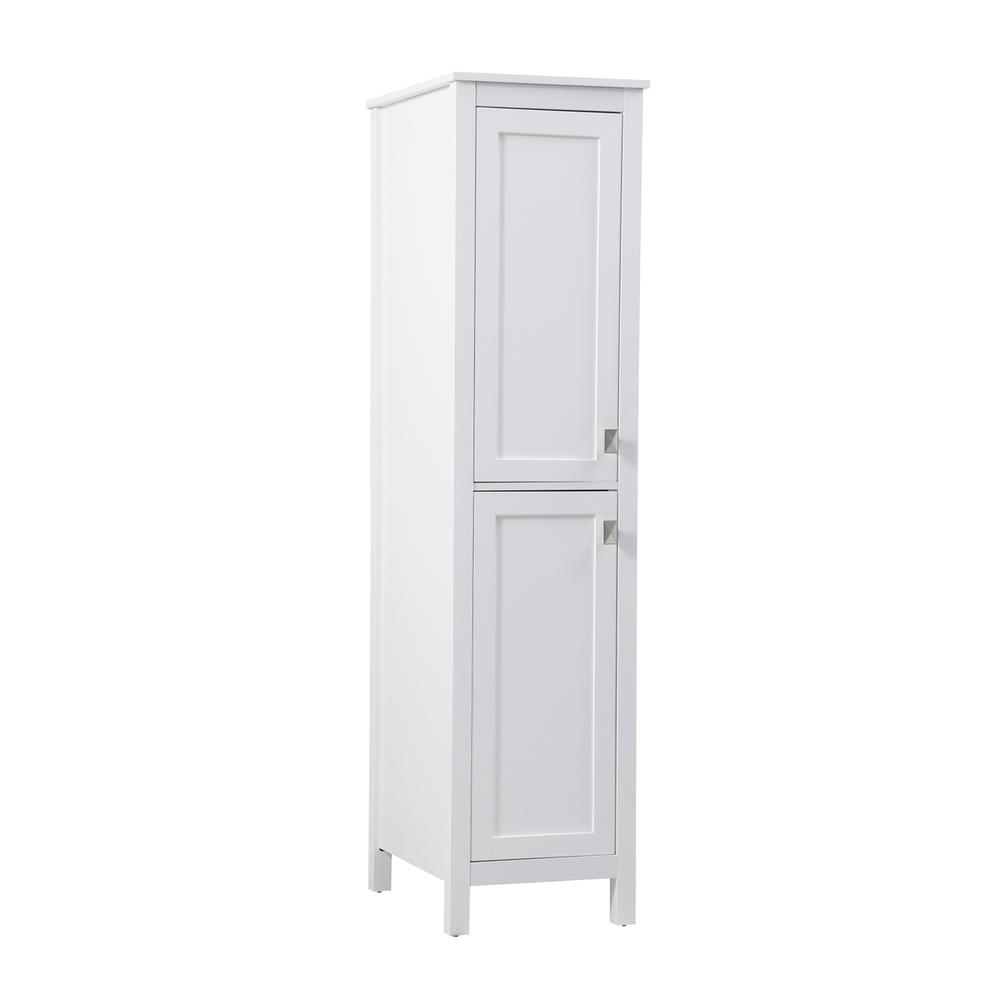 16 Inch Wide Bathroom Linen Storage Freestanding Cabinet In White. Picture 13