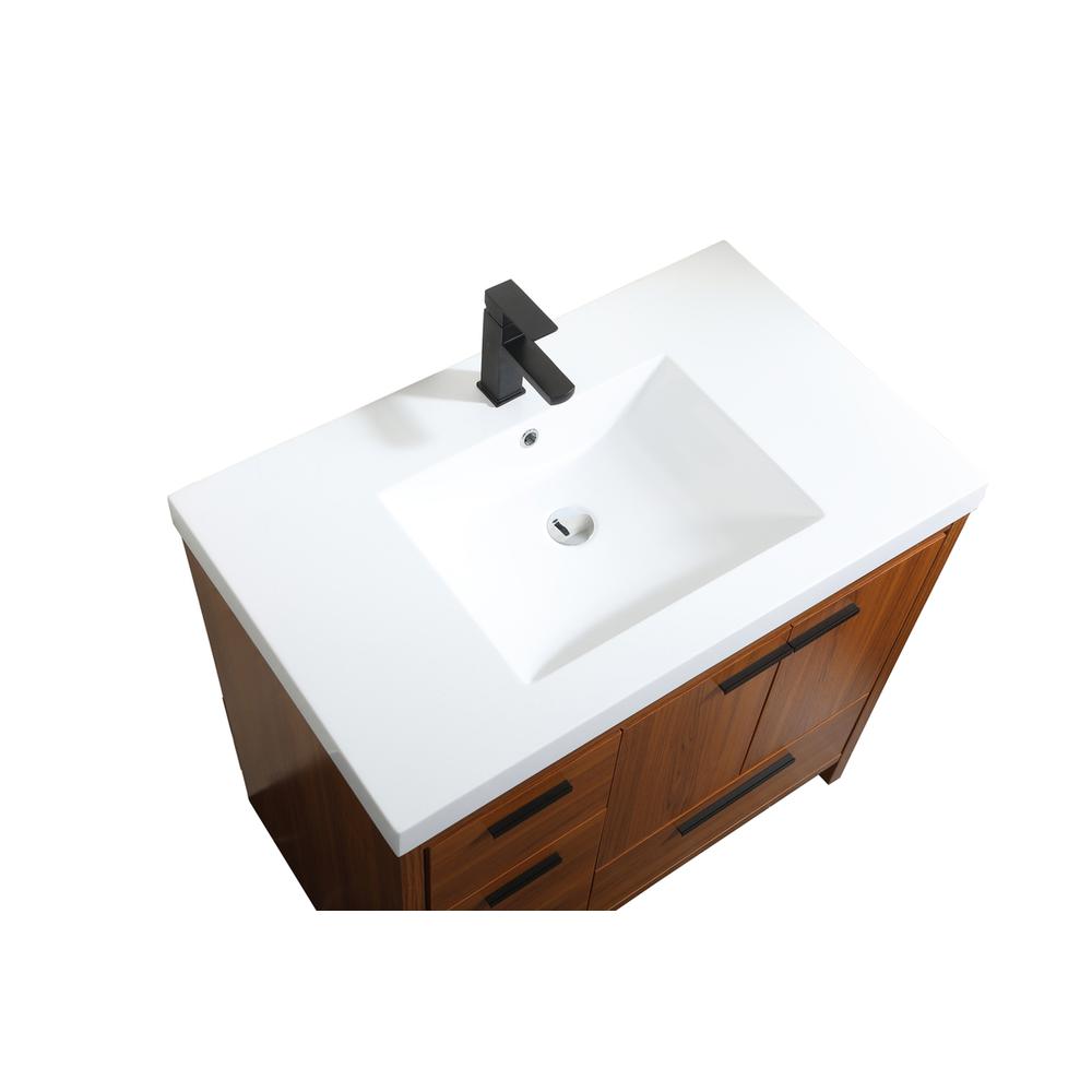 36 inch Single bathroom vanity in Teak. Picture 10