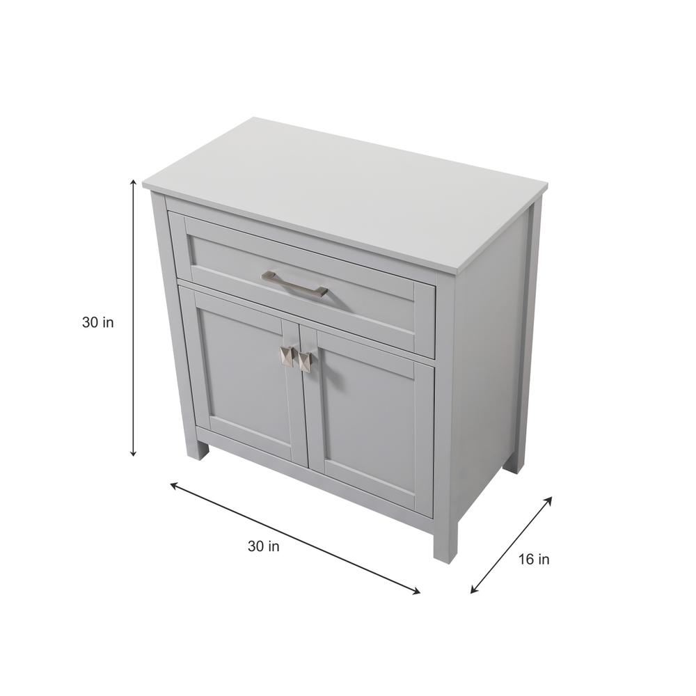 30 Inch Wide Bathroom Storage Freestanding Cabinet In Grey. Picture 7