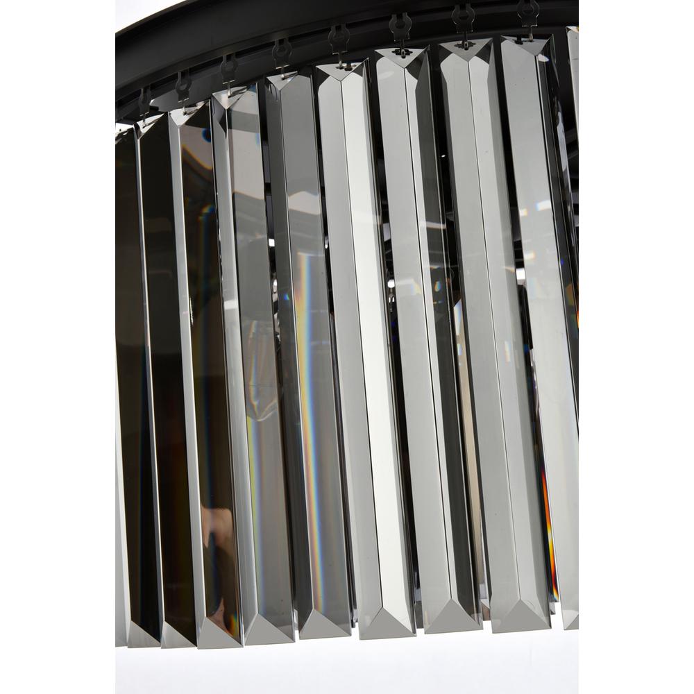 Sydney 8 light Matte Black Flush Mount Silver Shade (Grey) Royal Cut Crystal. Picture 5
