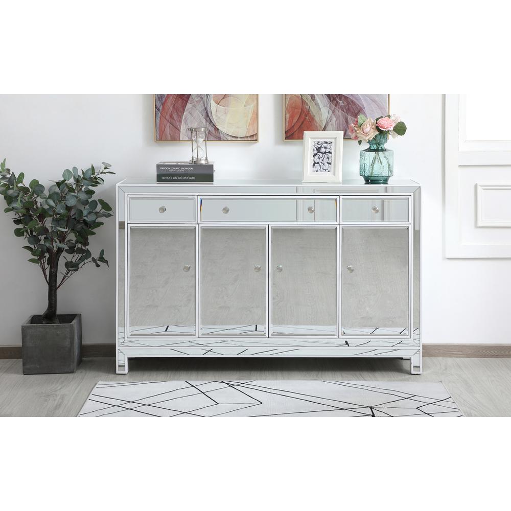 56 inch mirrored credenza in white. Picture 11