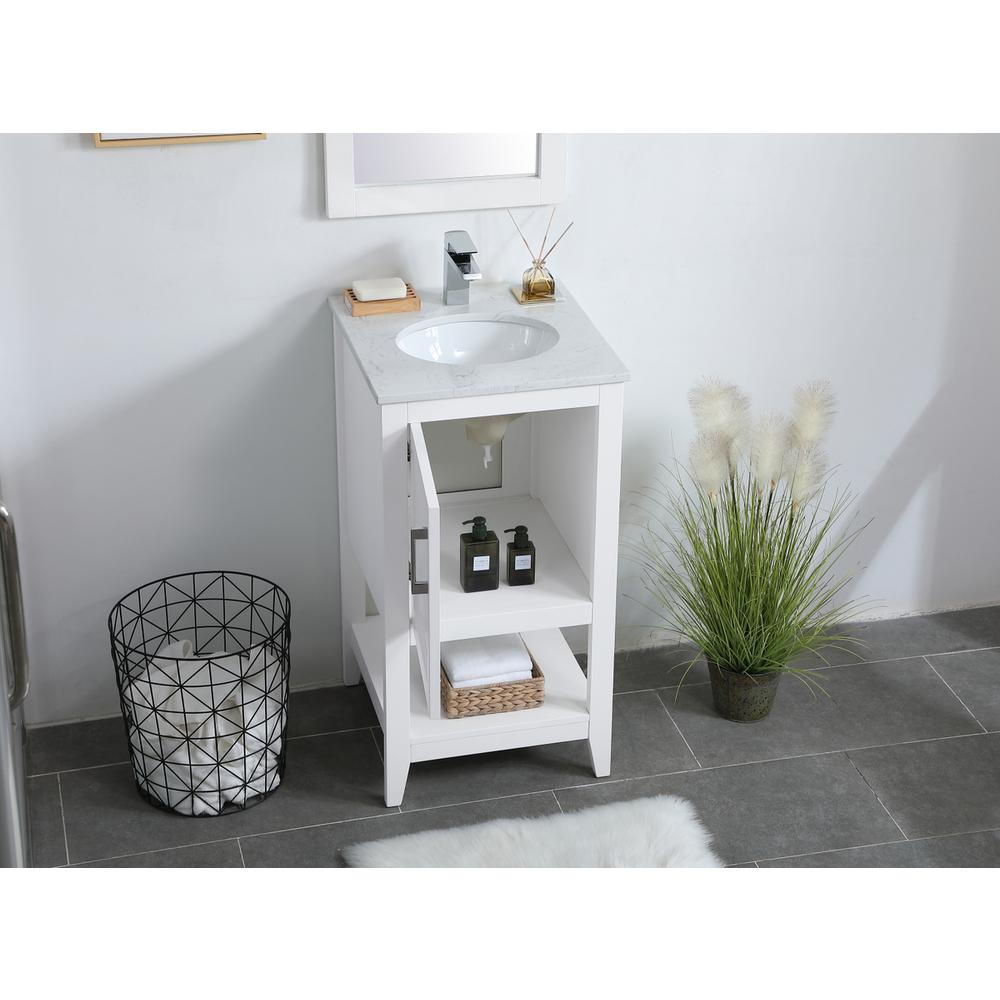 18 inch Single Bathroom Vanity in White. Picture 3