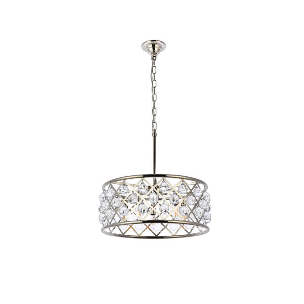 Madison 5 light polished Nickel Pendant Clear Royal Cut Crystal. Picture 6