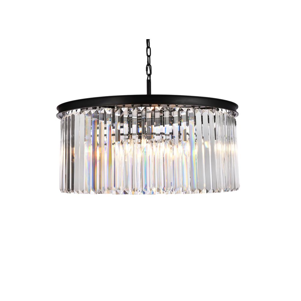 Sydney 8 light Matte Black Chandelier Clear Royal Cut Crystal. Picture 2
