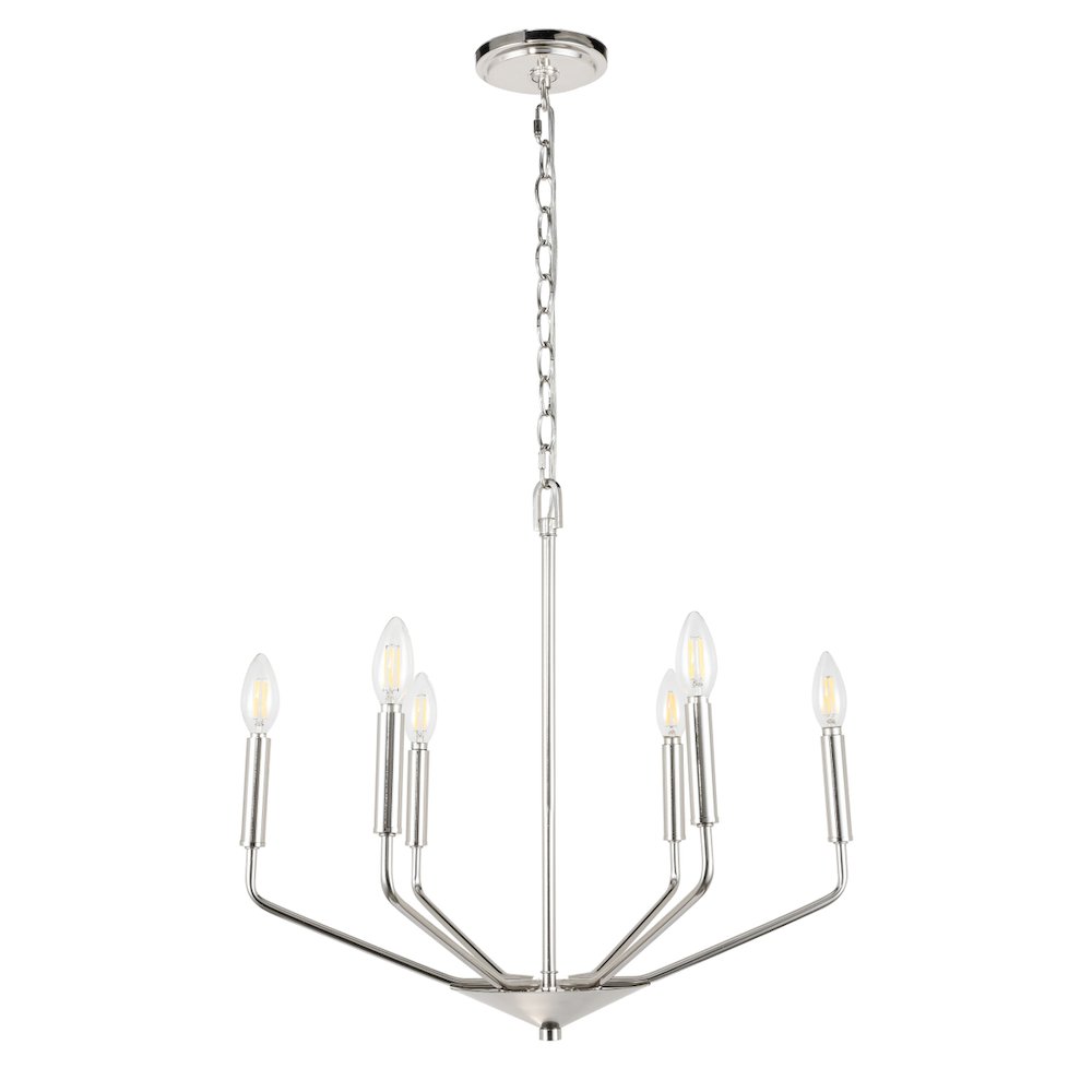 Enzo 6 Light Chrome Pendant. Picture 5