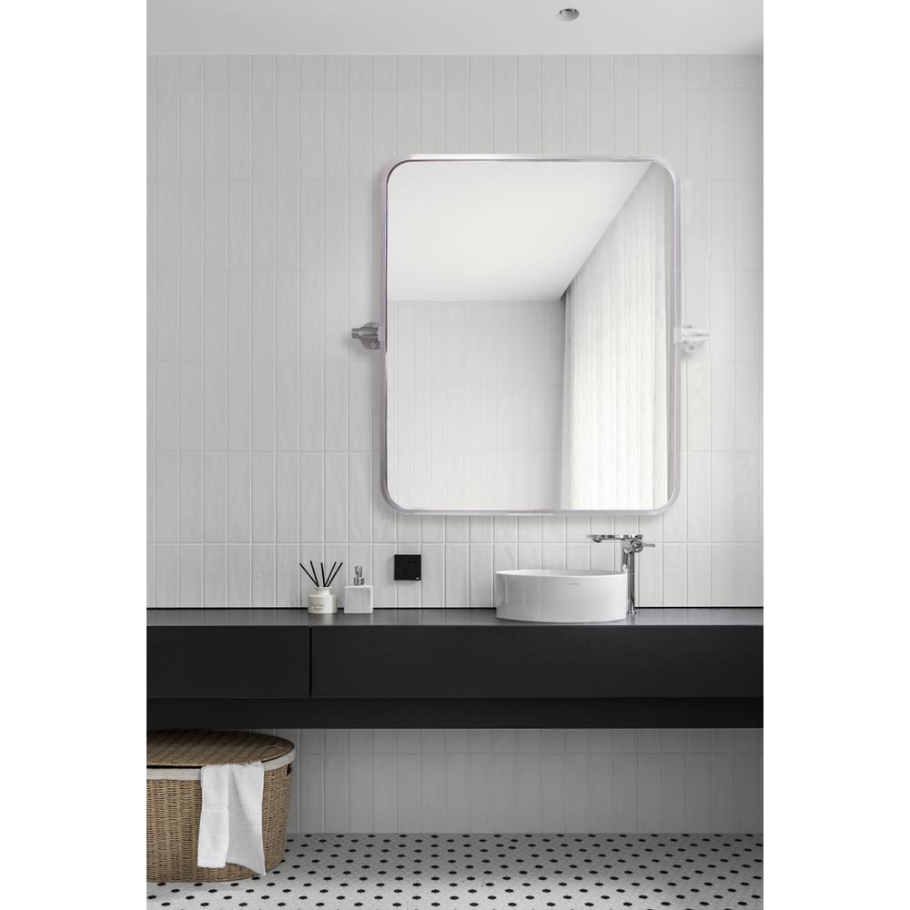 Soft Corner Pivot Mirror 20X24 Inch In Silver. Picture 9