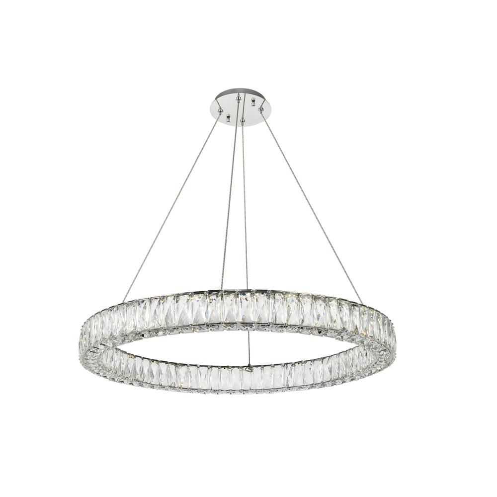 Monroe Integrated LED chip light Chrome Chandelier Clear Royal Cut Crystal. Picture 1