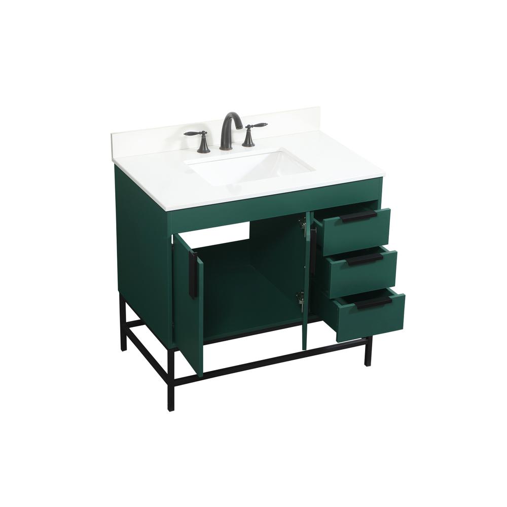 36 inch Single bathroom vanity in green with backsplash. Picture 9