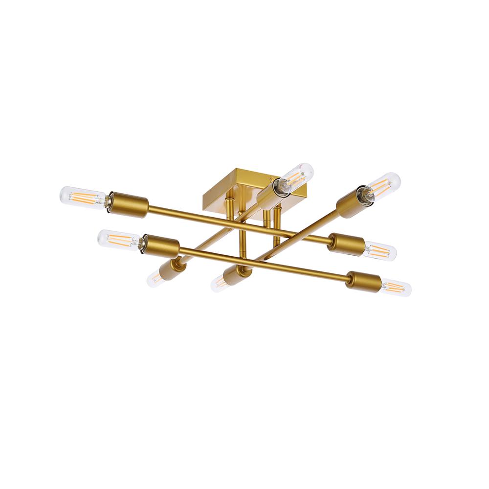 Script 8 lights brass flush mount. Picture 6