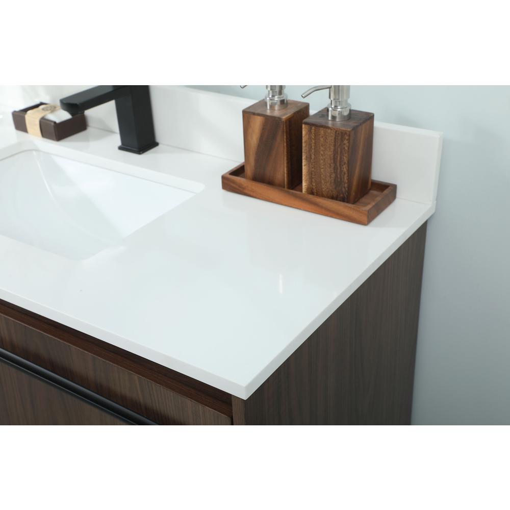 40 inch Single bathroom vanity in walnut with backsplash. Picture 5