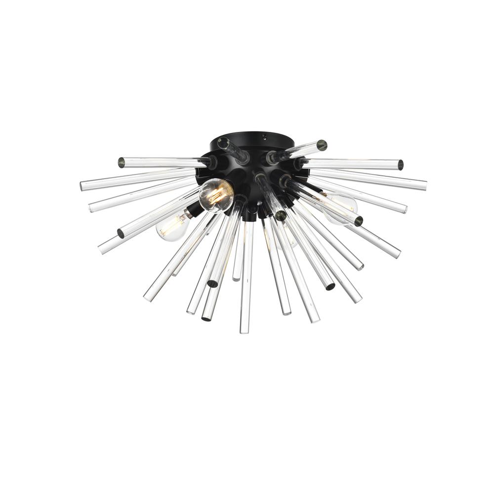 Sienna 18 Inch Crystal Rod Wall Sconce In Black. Picture 3