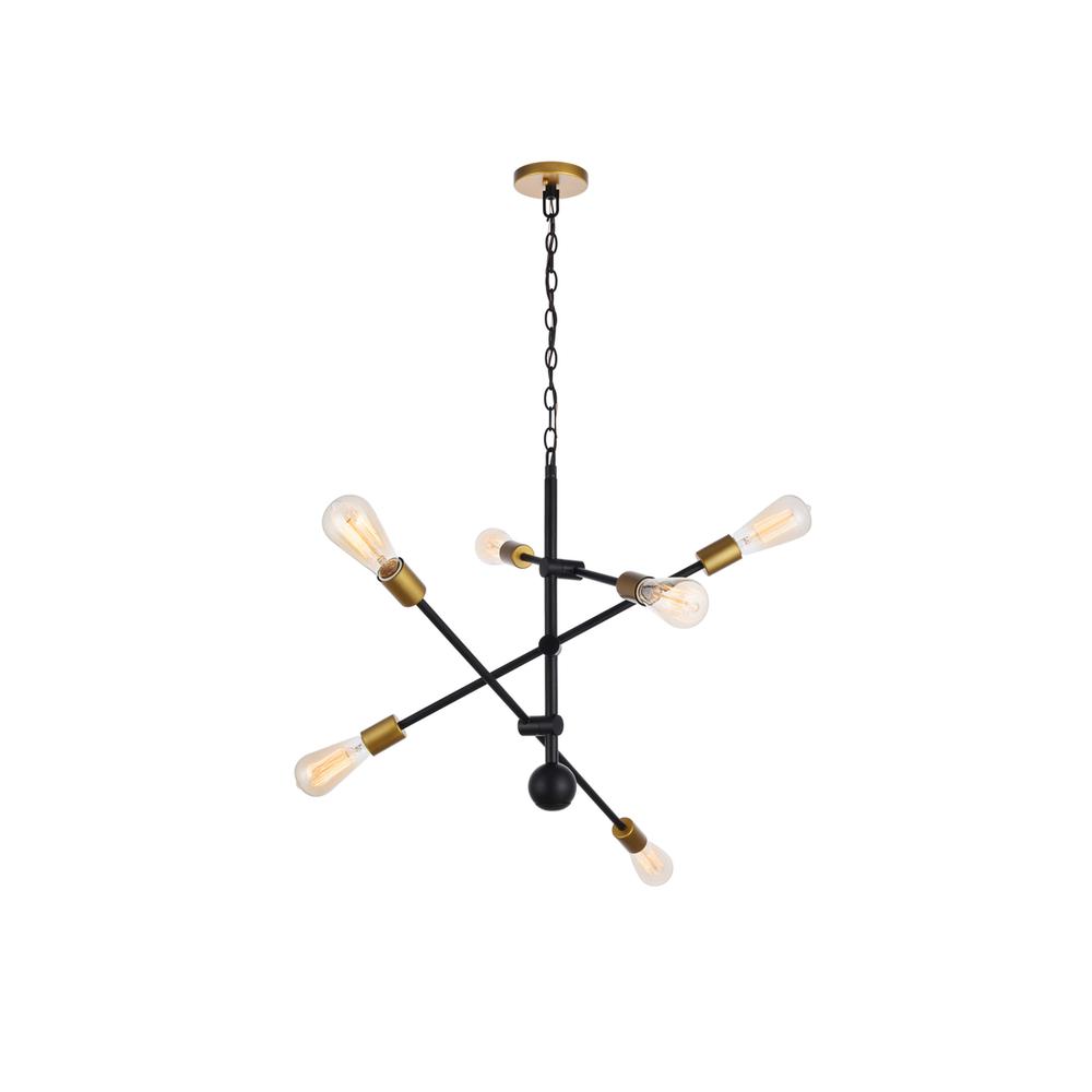 Axel 6 Lights Black Pendant. Picture 3