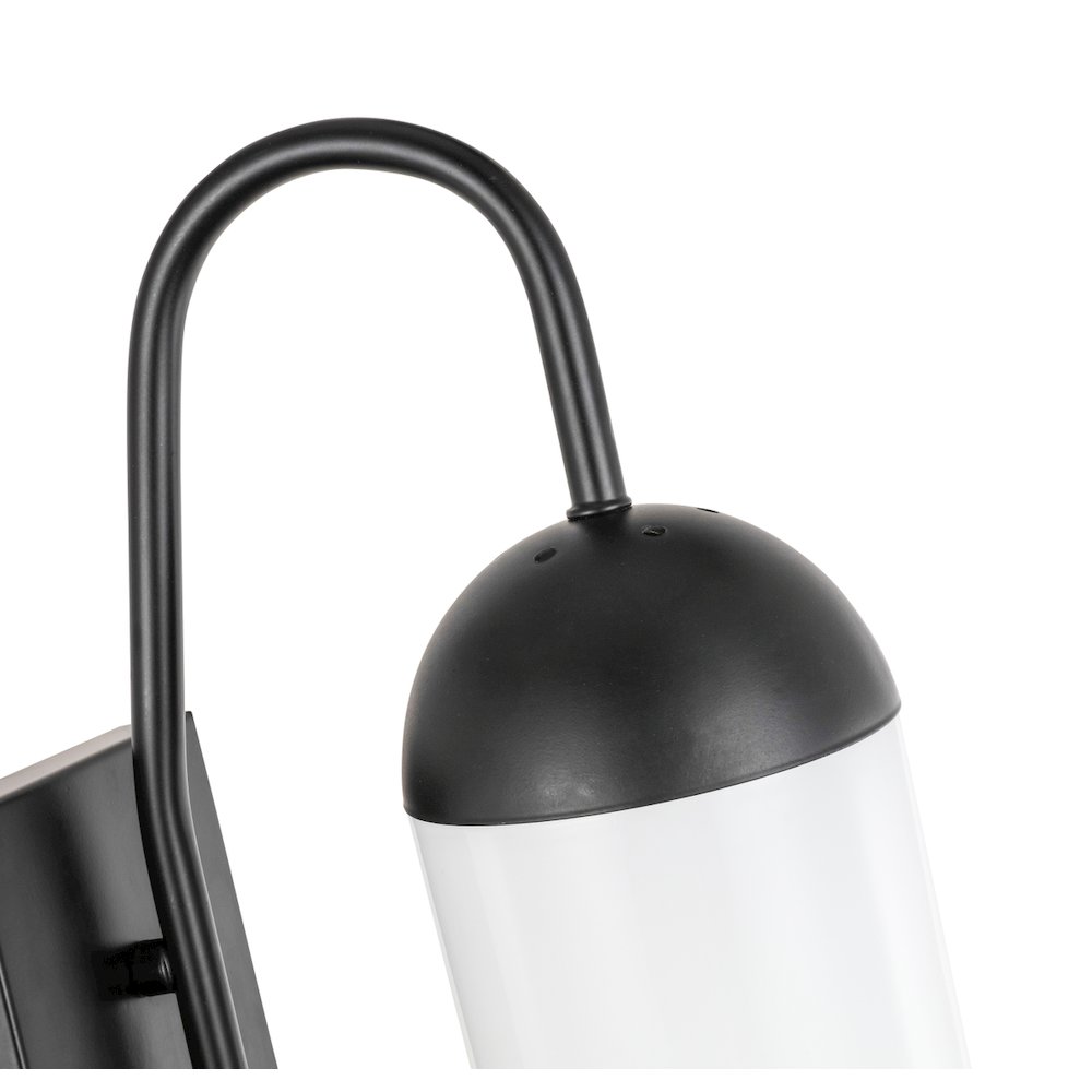 Kace 1 Light Black And Frosted White Glass Wall Sconce. Picture 11