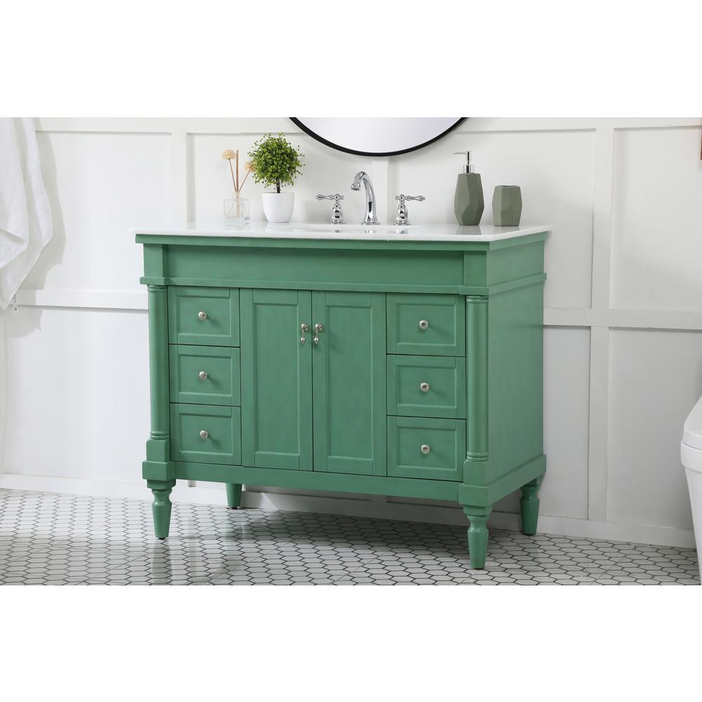 42 inch Single Bathroom vanity in vintage mint. Picture 2