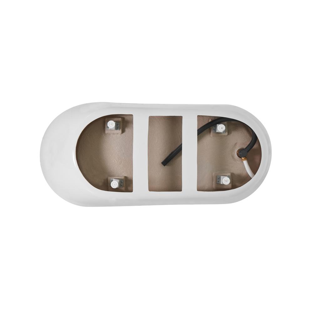 67 inch soaking Single slipper bathtub in glossy white. Picture 13