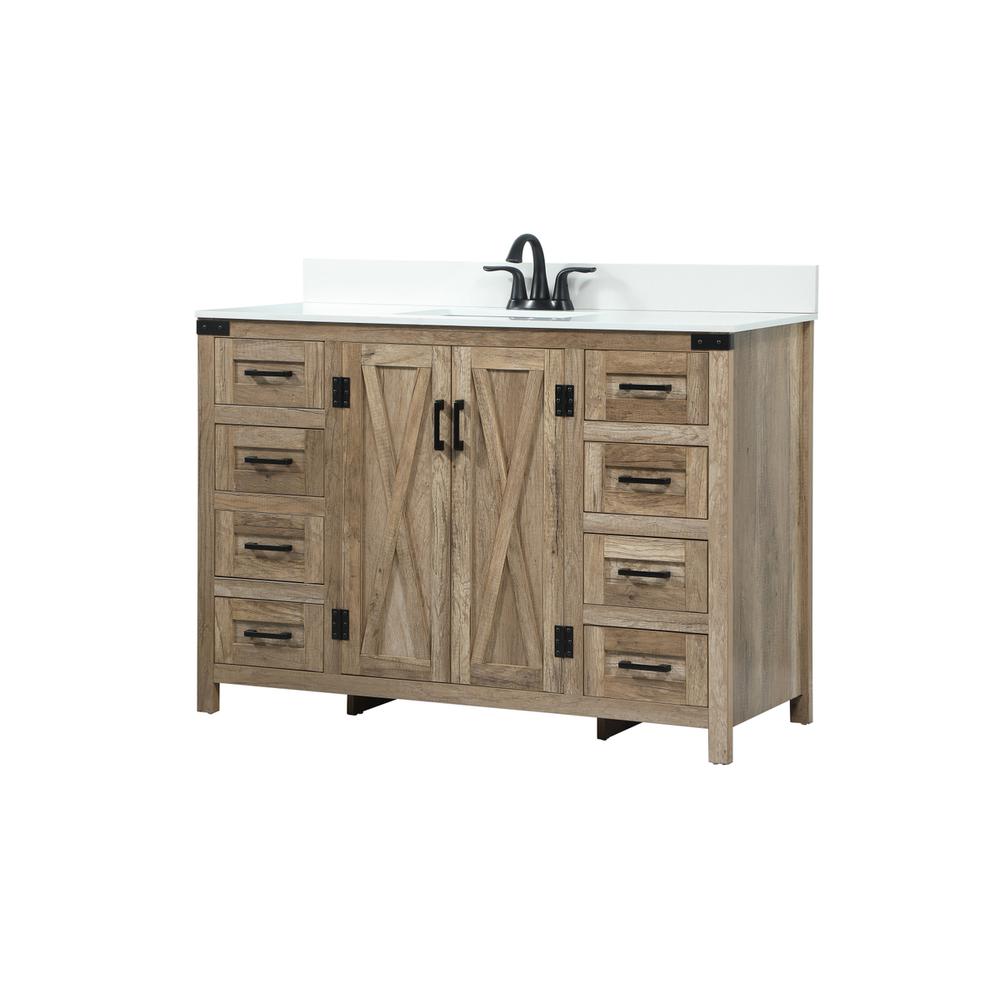 48 inch Single bathroom vanity in natural oak with backsplash. Picture 7