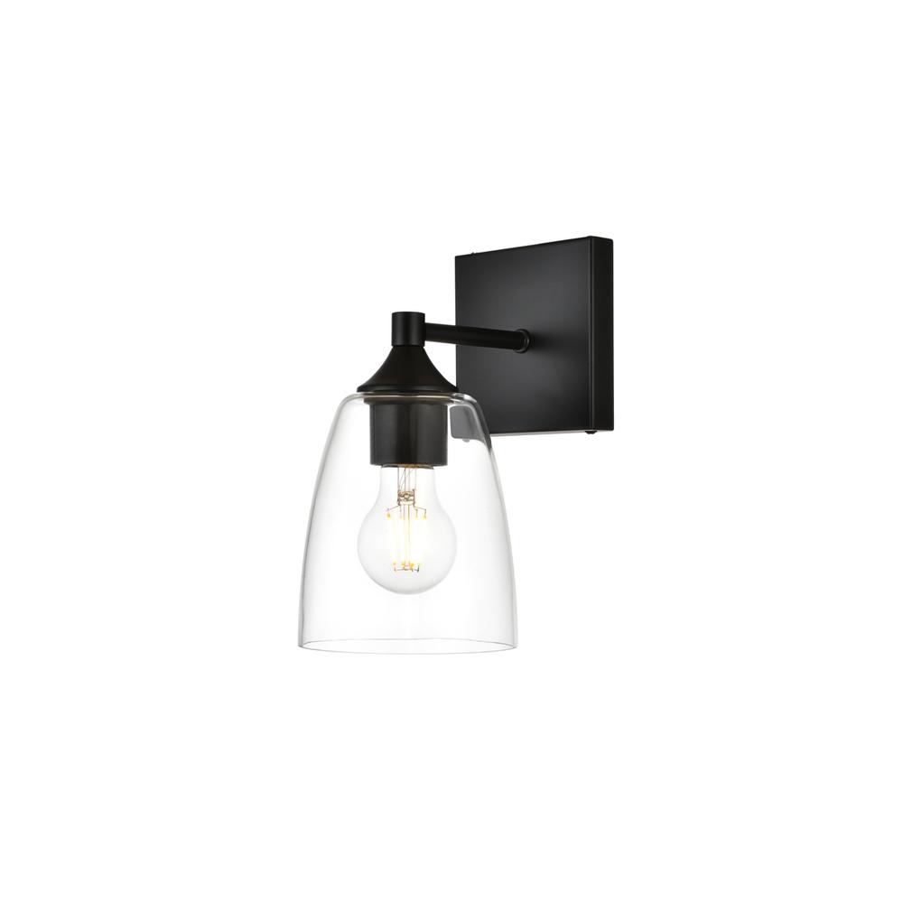 Gianni 1 light Black and Clear Bath Sconce. Picture 2
