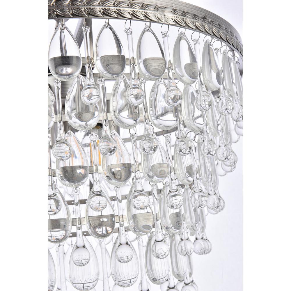 Nordic 5 light antique silver Pendant Clear Royal Cut Crystal. Picture 5