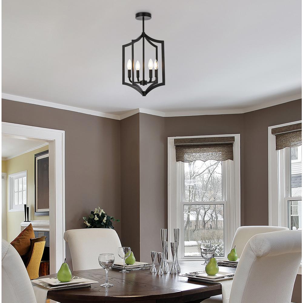 Kiera 4 lights pendant in black. Picture 7