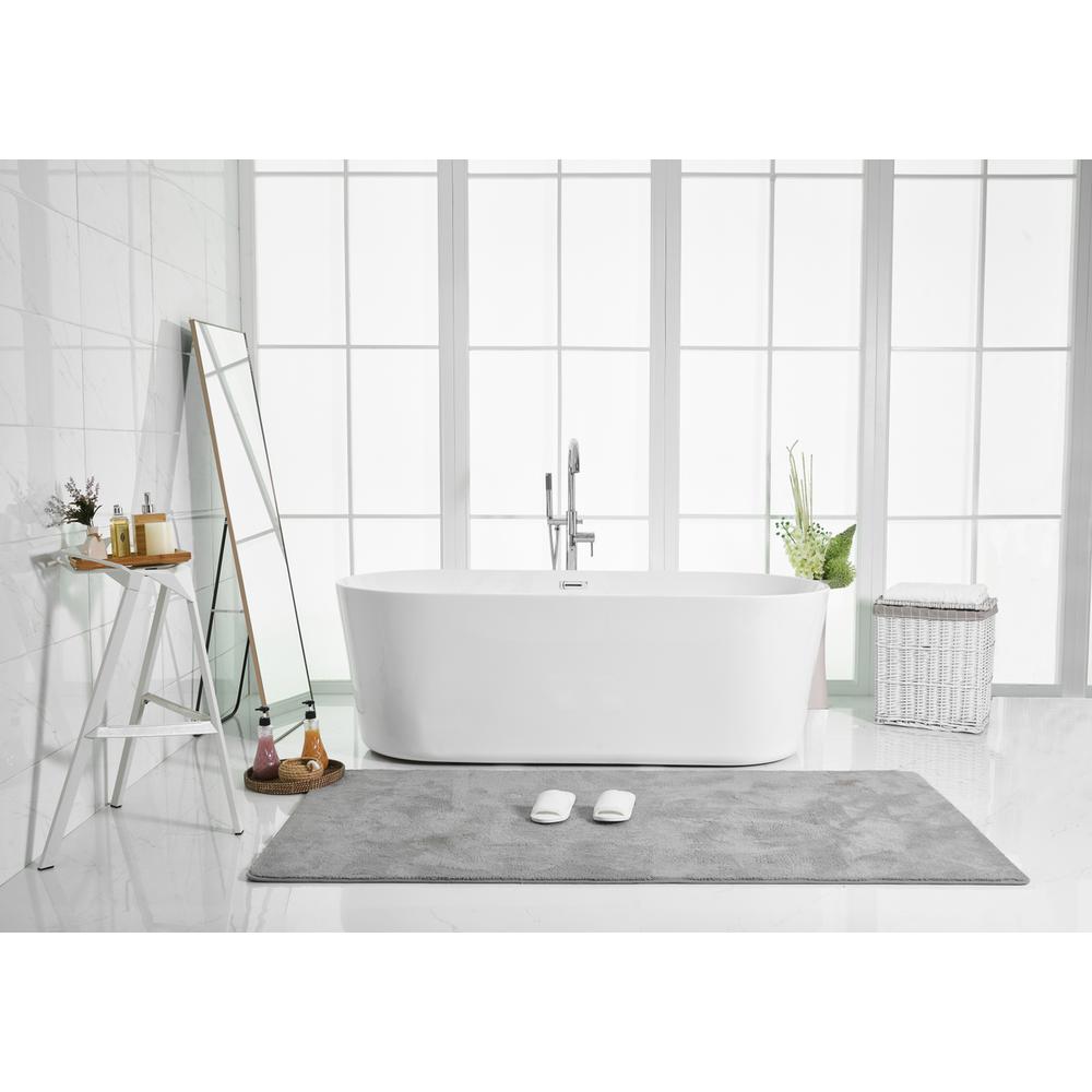 71 inch soaking roll top bathtub in glossy white. Picture 14