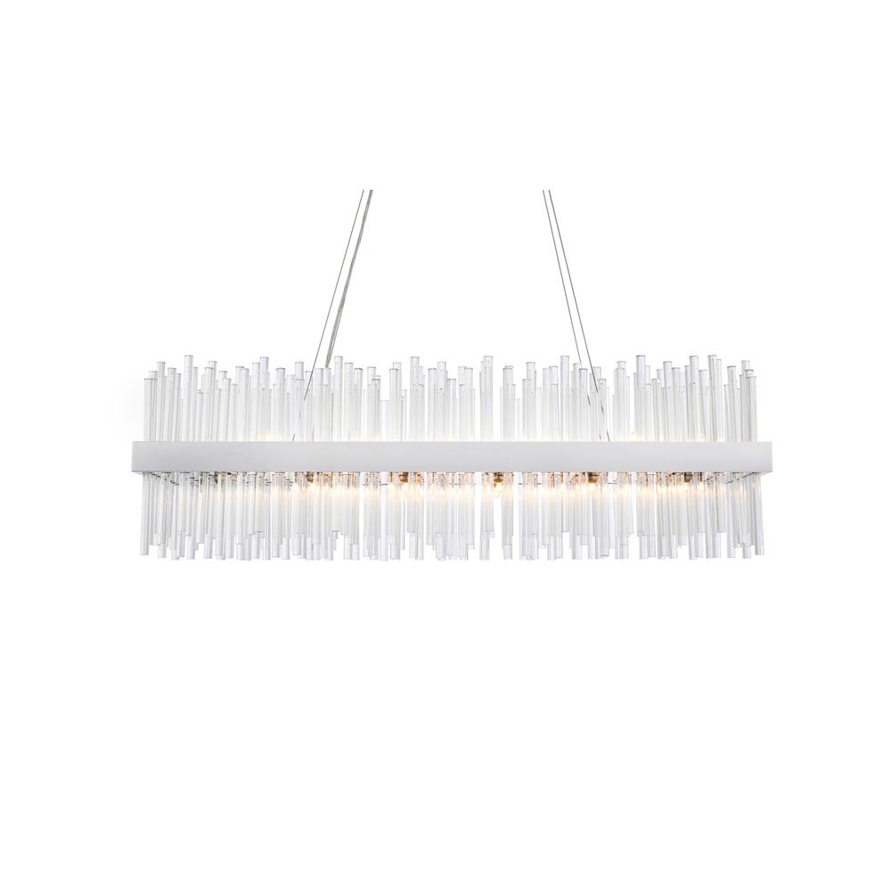 Dallas 42 inch rectangle crystal pendant in chrome. Picture 2