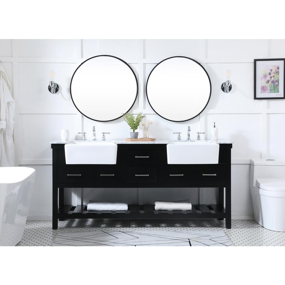 72 inch double bathroom vanity in black. Picture 4