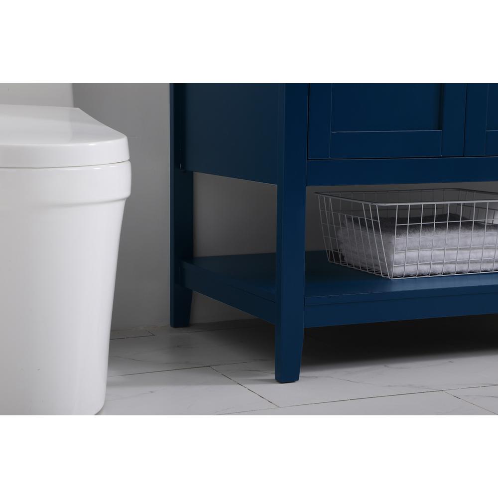 42 inch Single Bathroom Vanity in Blue with Backsplash. Picture 6
