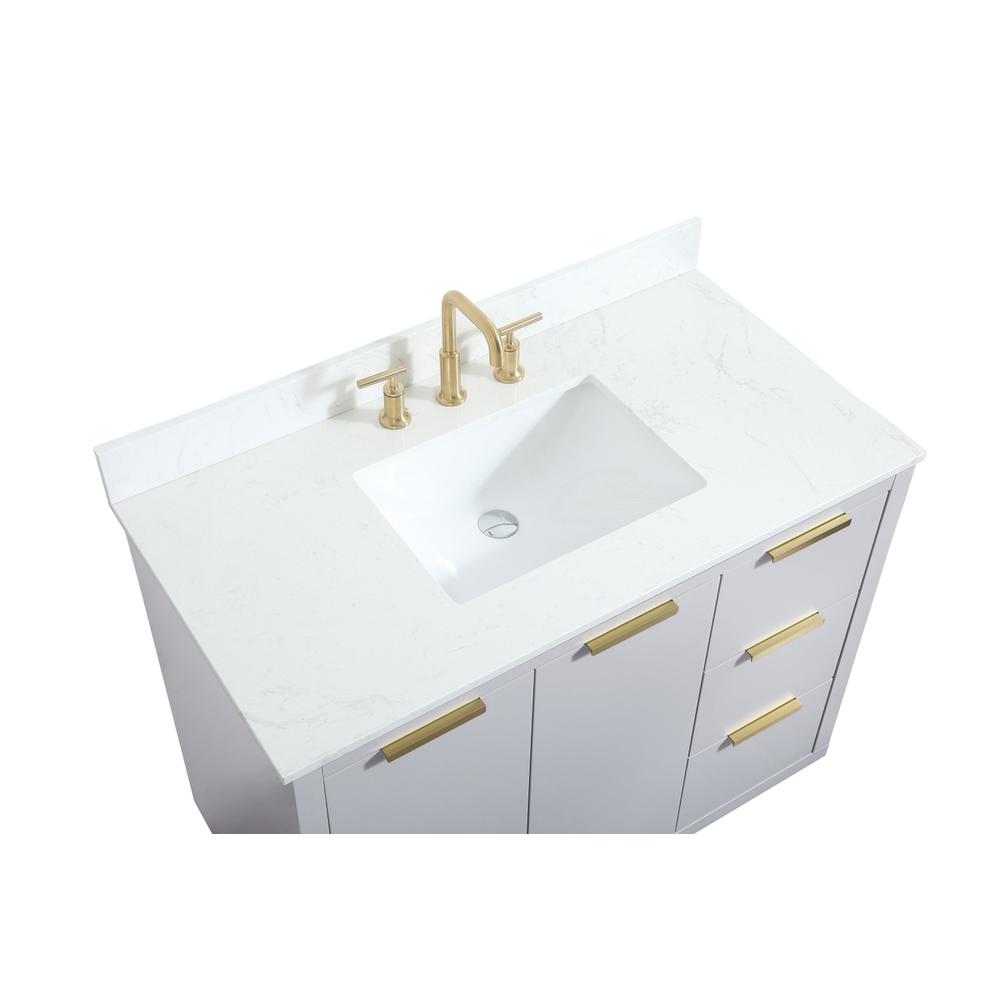 42 inch Single bathroom vanity in grey with backsplash. Picture 10