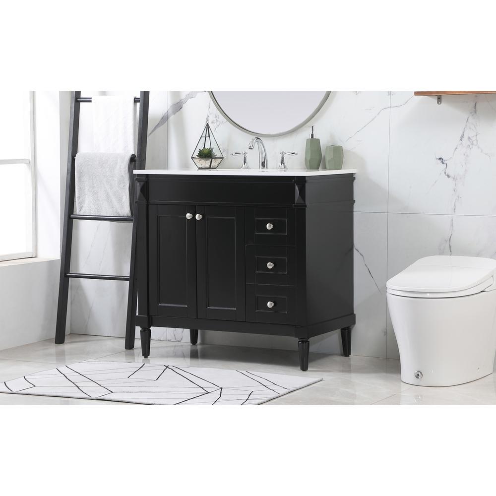 36 inch Single bathroom vanity in black. Picture 2