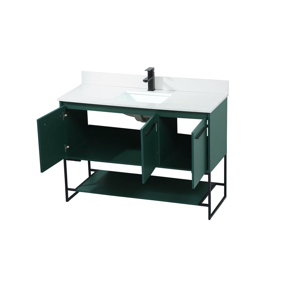 48 inch Single bathroom vanity in green with backsplash. Picture 9