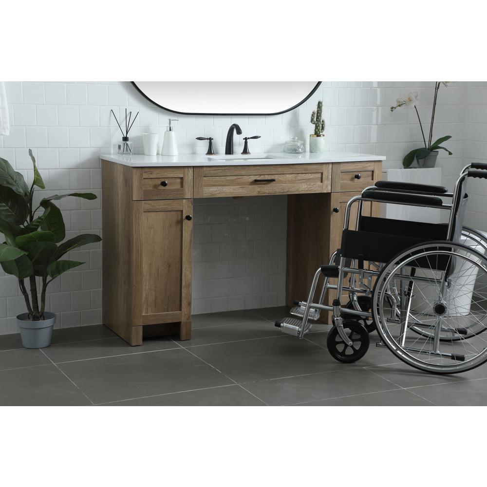 54 Inch ADA Compliant Bathroom Vanity In Natural Oak. Picture 2