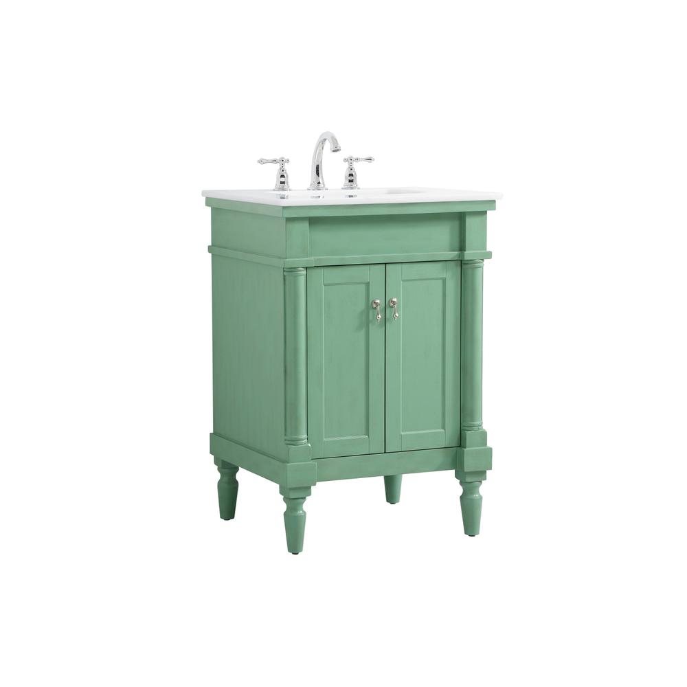 24 inch Single Bathroom vanity in vintage mint. Picture 7