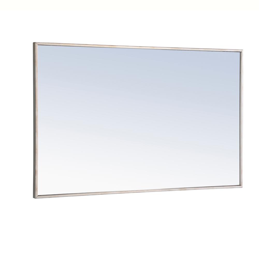 Metal frame Rectangle Mirror 24 inch Silver. Picture 8