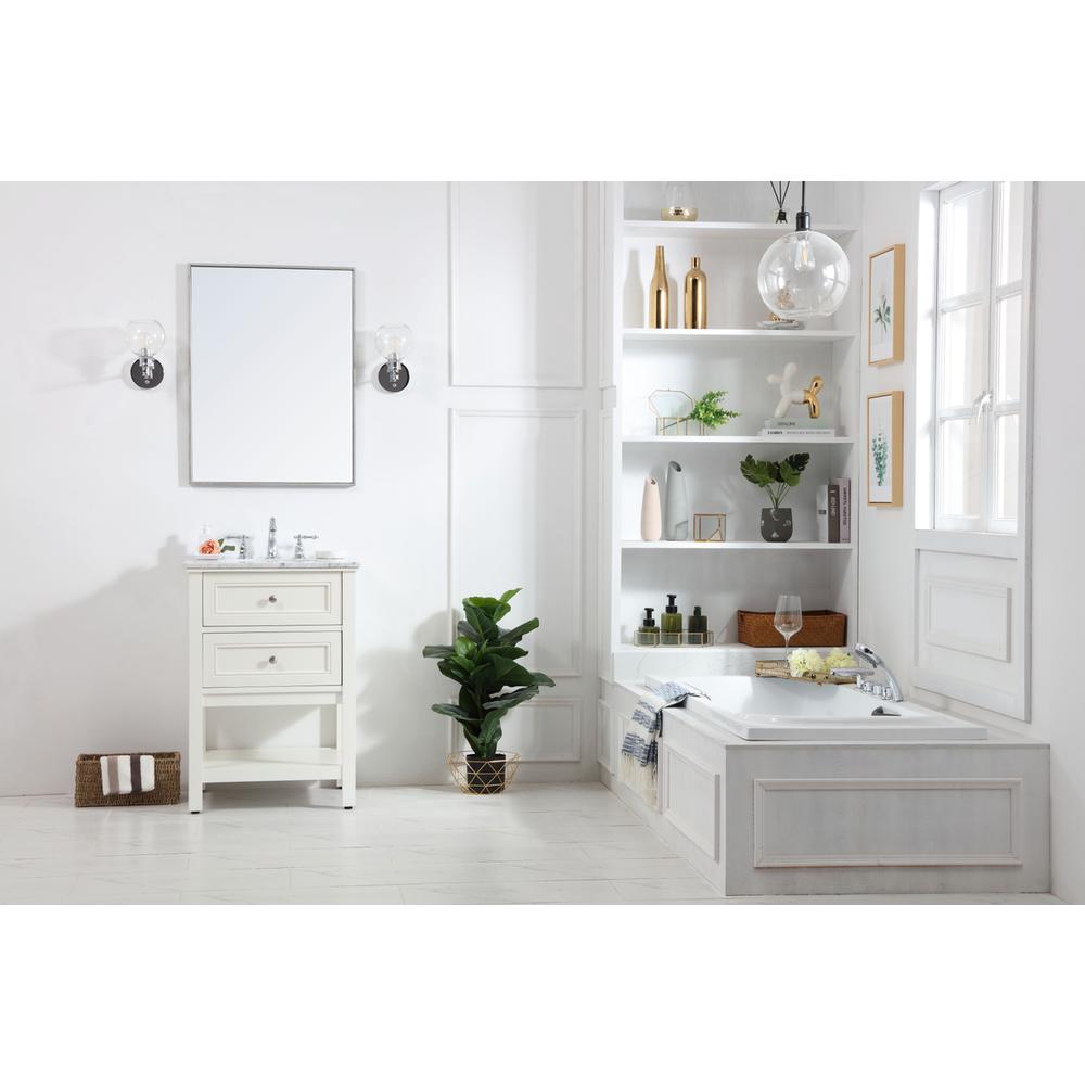 24 in. Single bathroom vanity set in White. Picture 6