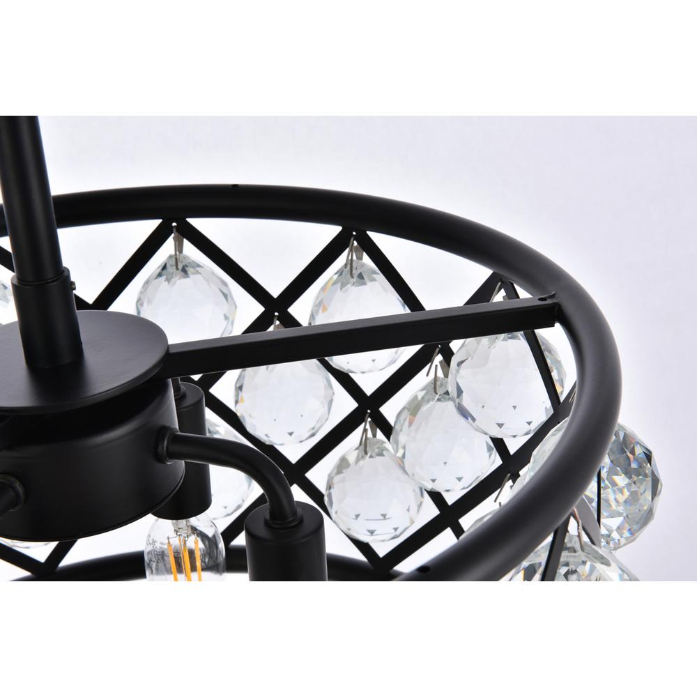 Madison 4 light Matte Black Pendant Clear Royal Cut Crystal. Picture 4