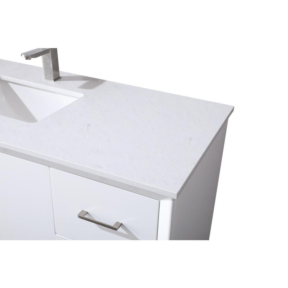 54 Inch SIngle Bathroom Vanity In White. Picture 11
