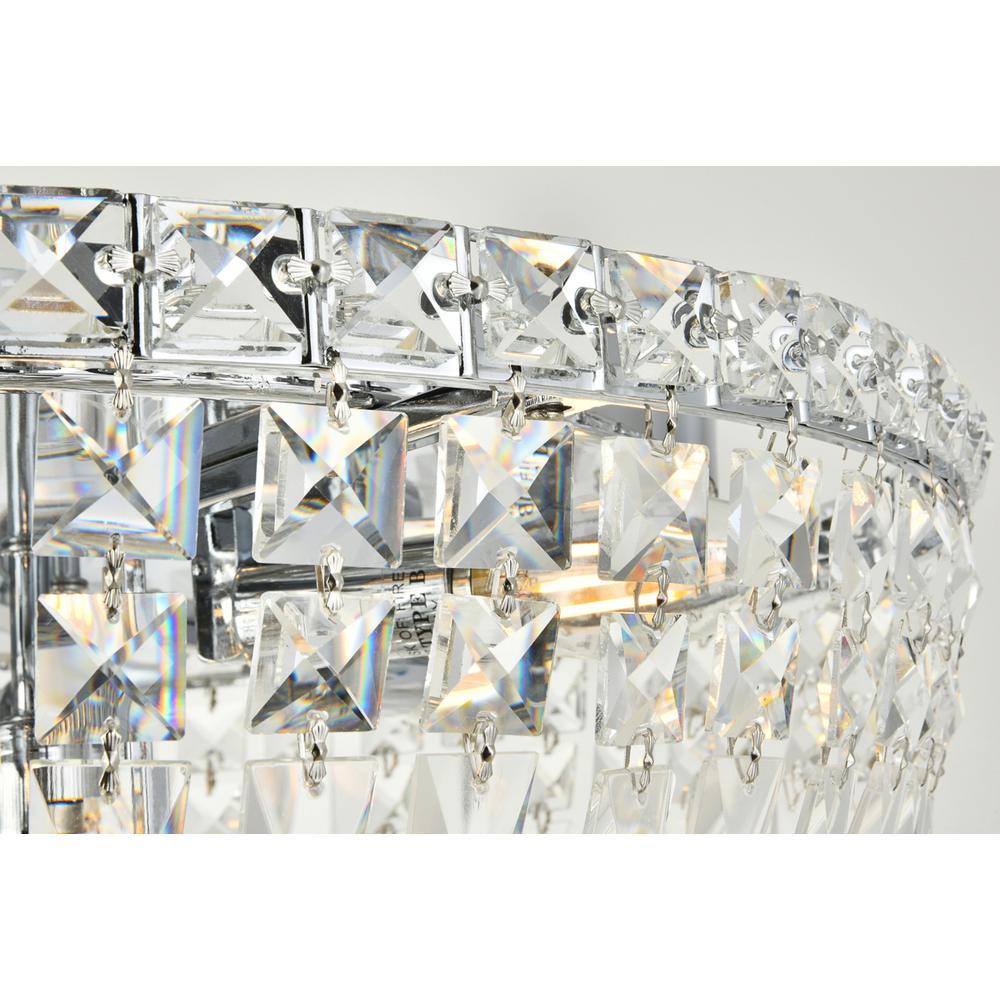 Tranquil 10 light Chrome Flush Mount Clear Royal Cut Crystal. Picture 3