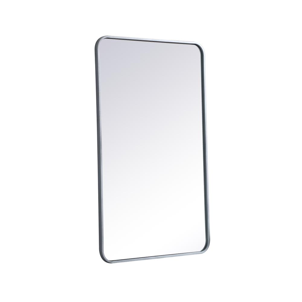 Soft corner metal rectangular mirror 24x40 inch in Silver. Picture 7