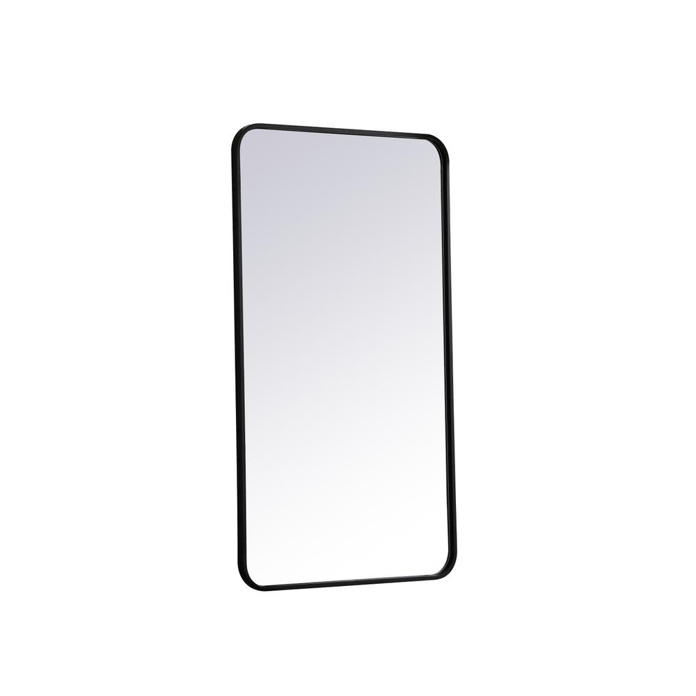 Soft corner metal rectangular mirror 22x40 inch in Black. Picture 7